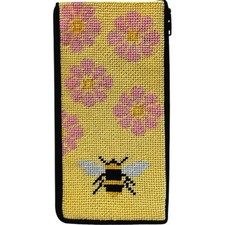 Alice Peterson Company Eyeglass Case Needlepoint Kit - Flowers and Bees