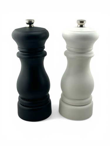 Cole & Mason 6" Southwold Salt and Pepper Mill Grinder Set Black White Logo - Picture 3 of 4
