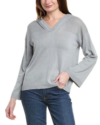 Max Studio Pullover Hoodie Women 90s Style Classic Light Soft Comfy Gray NWT M