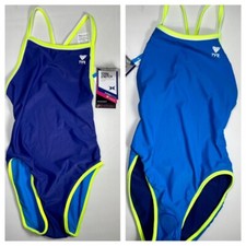 TYR Hydra Span Double Binding Reversible DiamondFit One Piece Swimsuit Blue 30 S