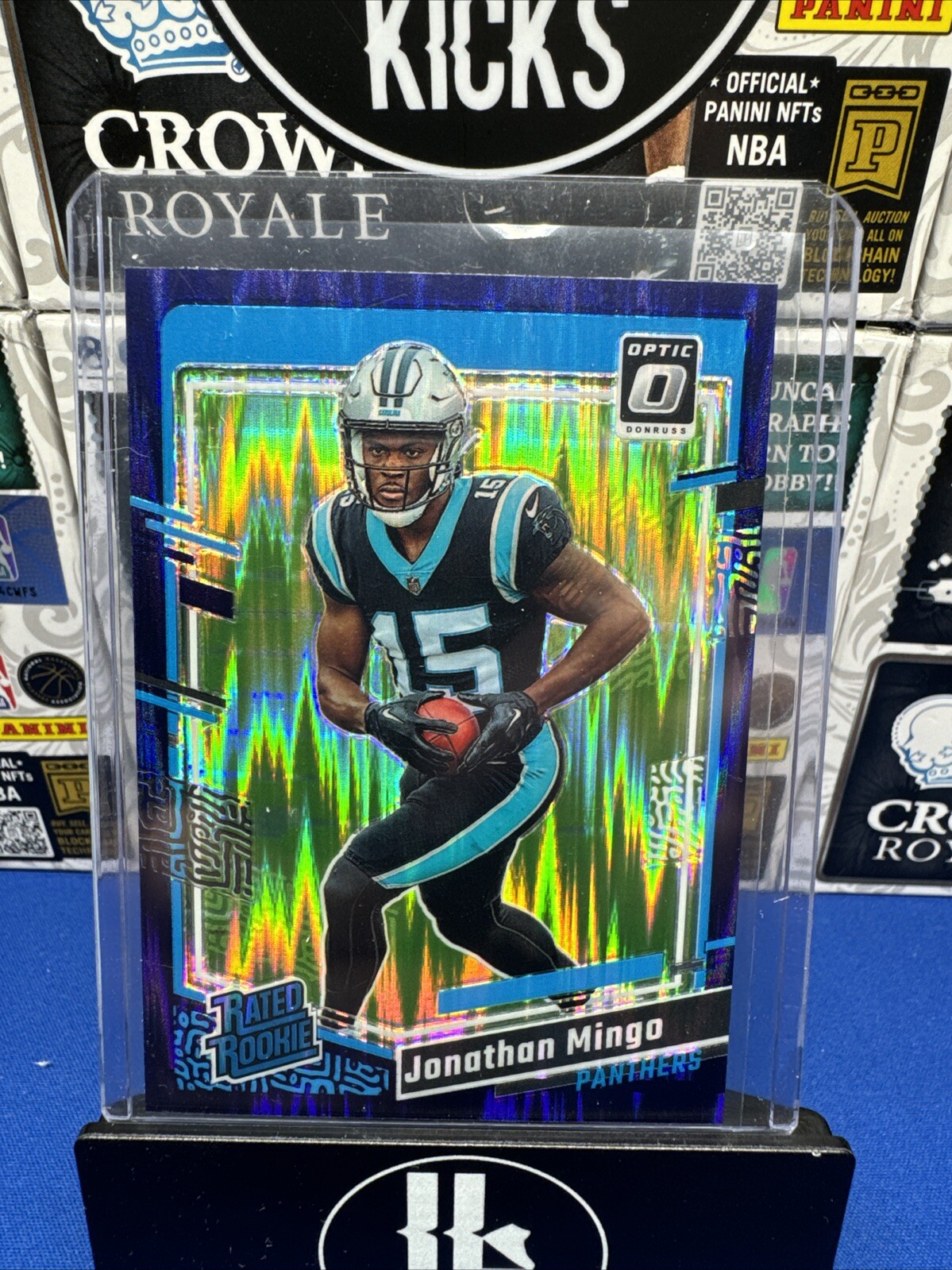 2023 Panini Donruss Optic - Rated Rookie Purple Shock Prizm #215 Jonathan Mingo