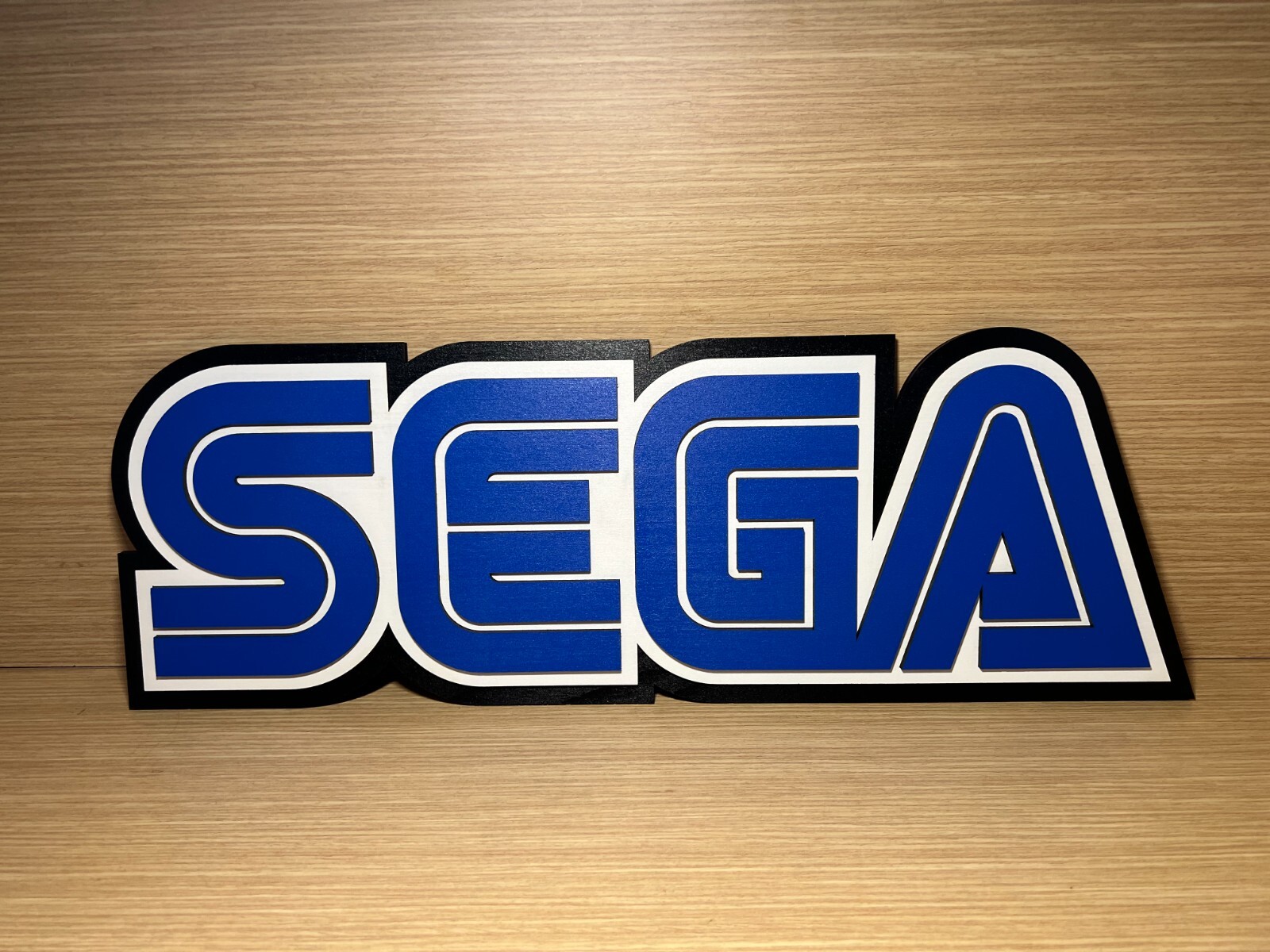 26x9 pulgadas Letrero Logotipo Sega Madera Pantalla Reparada Mega Unidad Saturn Dreamcast