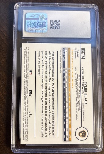 2024 Topps Chrome Update Negative Refractors #USC174 Tyler Black -Graded CGC 8.5 - Picture 3 of 4