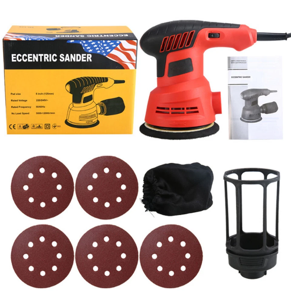 300W Electric Mouse Palm Sander Variable Speed Heavy Duty W/ Sanding Sheet 110v - Image 2 of 4