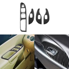 Real Carbon Fiber Interior Window Lift Switch Panel Cover For VW Passat B6 06-11