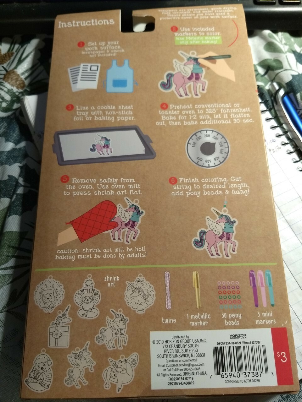 Shrink Art Jewelry Kit makes 8 bracelets unicorn sloth Target Christmas