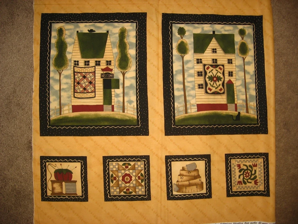 Kathy Schmitz Hometown Quilts Block Square Pillow Wall Hanging Sewing House Shop - Image 3 of 3