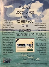 1996 NicoDerm CQ Patch Advertisement Page Quit Smoking Aid VTG 1990s PRINT AD