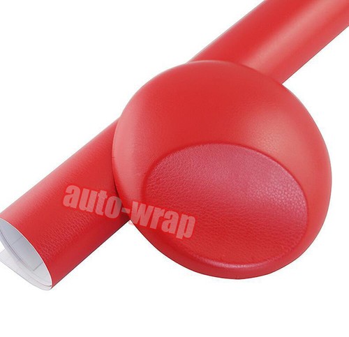 0.3M x 1.5M Matte Car Leather Skin Grain Textured Vinyl Wrap Sticker Red AM - Picture 6 of 7