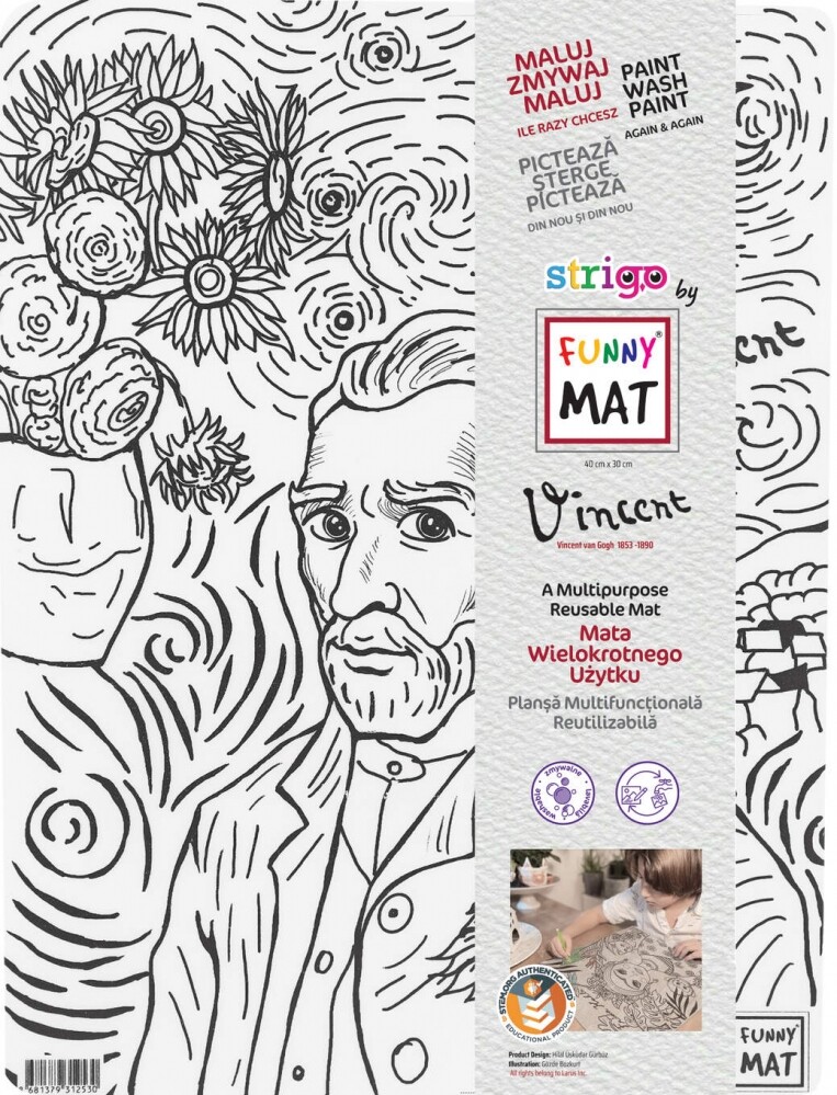 8681379312530 Mata na stół do kolorowania wymazywalna 30x40 cm Van Gogh Strigo P