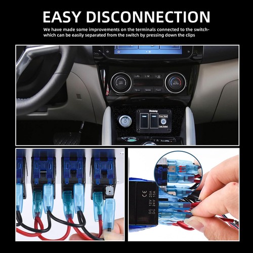 2 Gang Aluminum Rocker Switch Panel 12-24V DC Toggle On/Off Switch Waterproof... - Picture 5 of 6