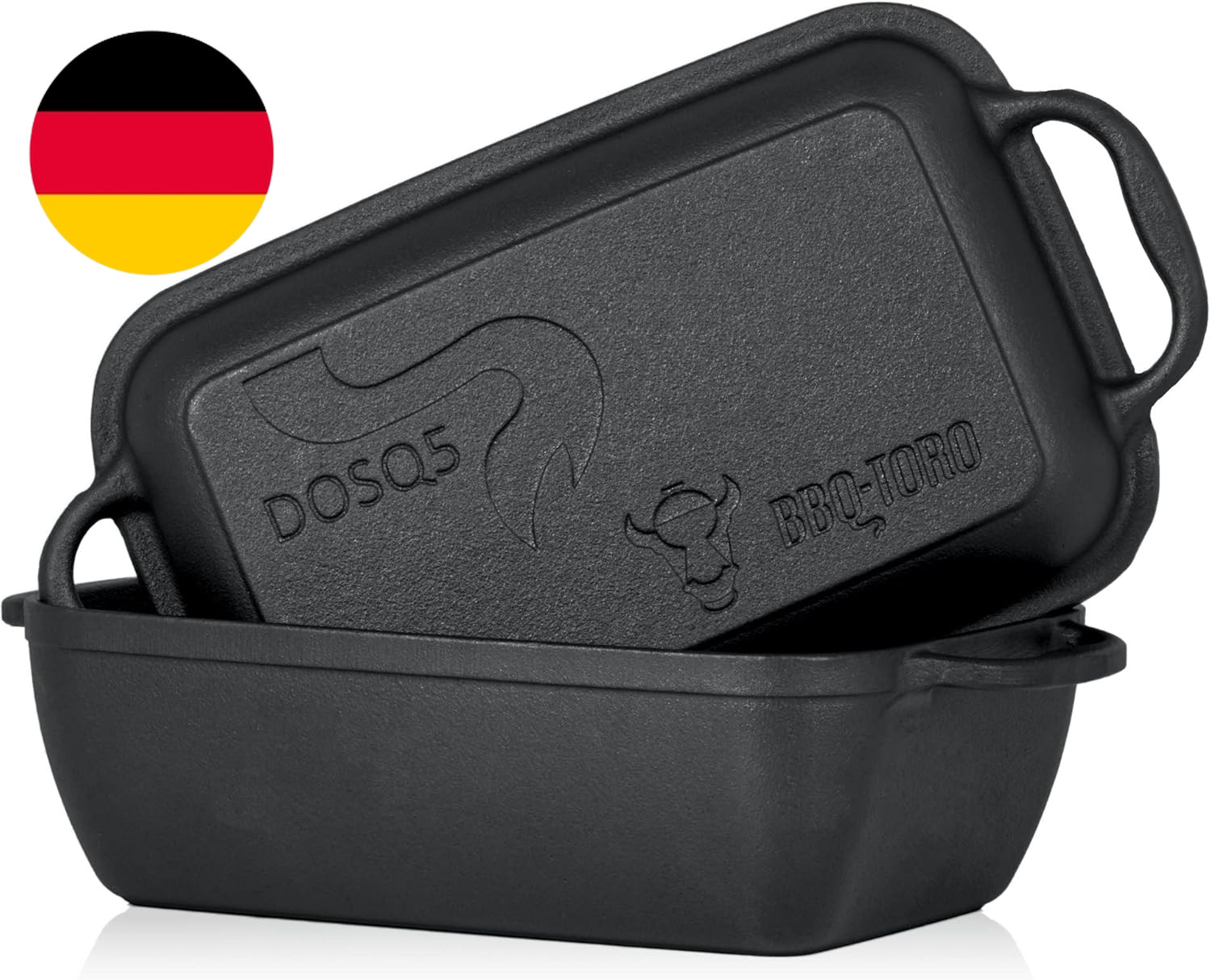 Bbq-Toro Gusseiserner Bräter Mit Deckel 4,5 Liter | 2In1 - Gusseisenpfanne + Sch