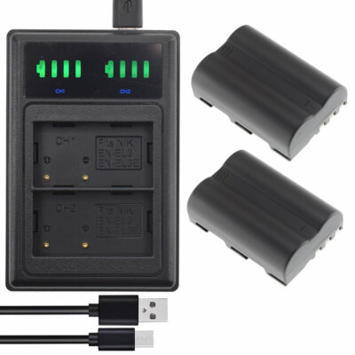 MH-18a Caricabatteria Rapido Compatibile Con Batteria Nikon EN-EL3 EN-EL3e EN-EL3a Per D50 D70 D70s D80 D90 D100 D200 D300 D300s - Foto 2