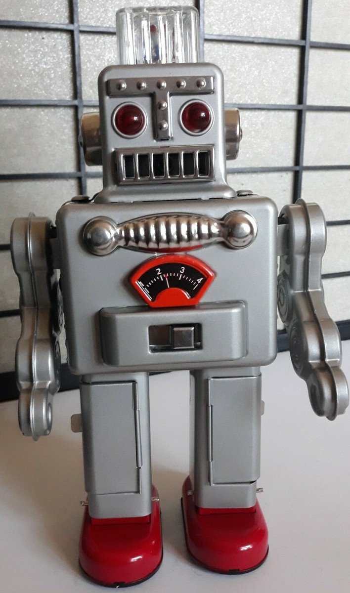 Smoking Spaceman Battery Operated Robot Reproduction SILVER Smoking Spaceman Battery Operated Robot Reproduction SILVER