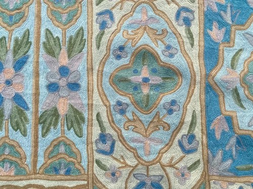 Vintage French Style Aubusson Rug Needlepoint Chain stitch Rug 4x5 ft Free Ship - Picture 7 of 10