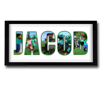 Poster Gioco Stile Minecraft Stampa Alfabeto Immagine Regalo Casa - Foto 7