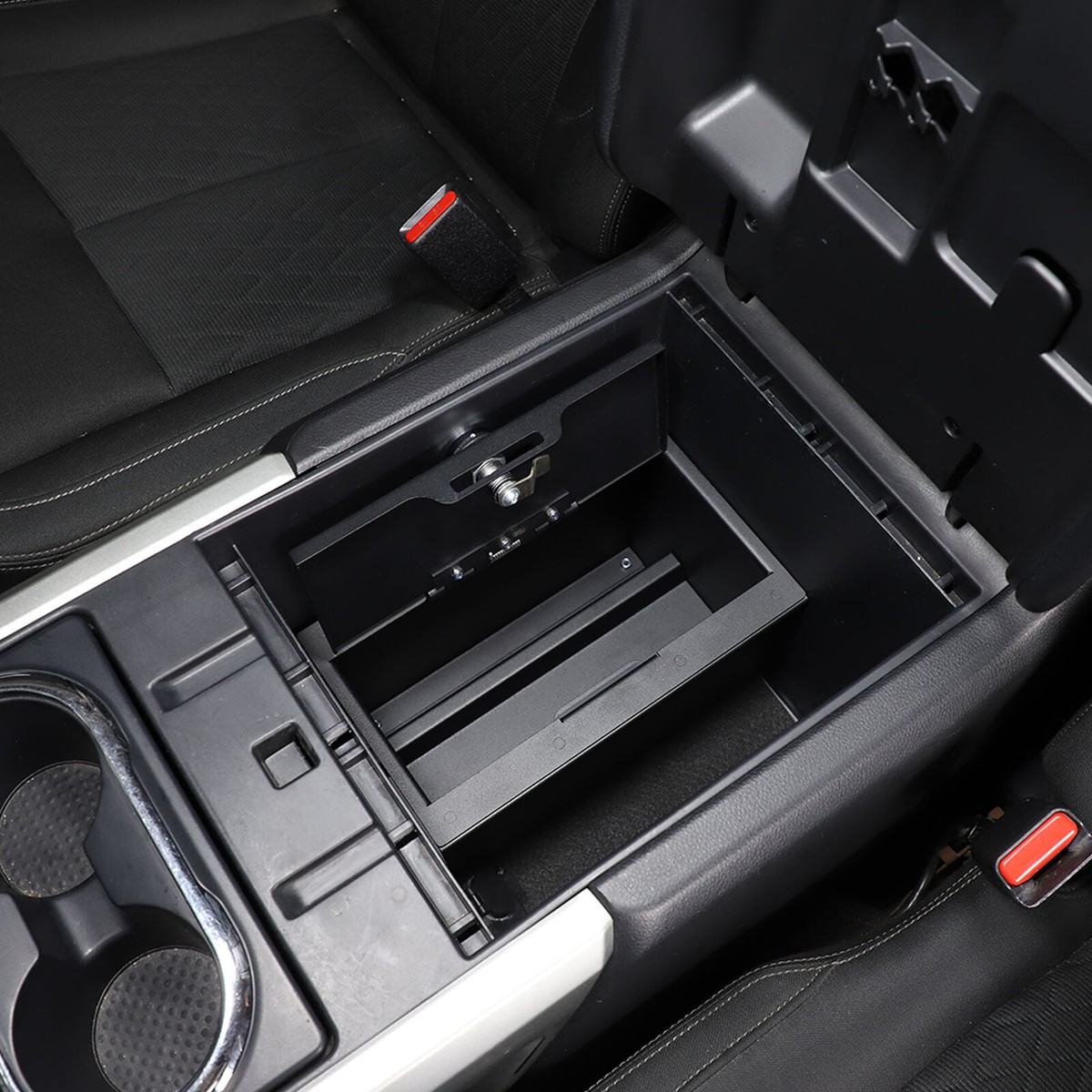 Center Console Safe GUN Storage Lock Box W/ TRAY For Nissan