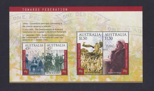 Australia 2000 TOWARDS FEDERATION Mini Sheet MNH  price $4.50