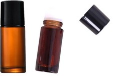 2Pcs Brown 50ml Glass Essential Oil Roller Bottles,Refillable Roll on Bottles...