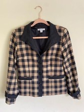 Pendleton Black Tan Grid 100 Virgin Wool Shacket Women's 6 NWOT