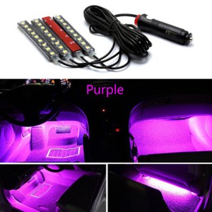 Details About 4x Purple 9 Led Charge Car Interior Accessories Foot Car Decorative Light Lamps