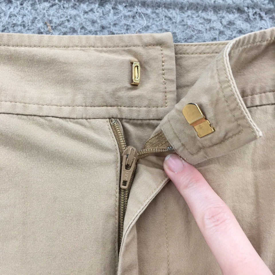Pantalones cortos chinos Lauren Ralph Lauren para mujer 6P (30x11 real) beige mezcla de algodón cremallera Foto 3 de 4