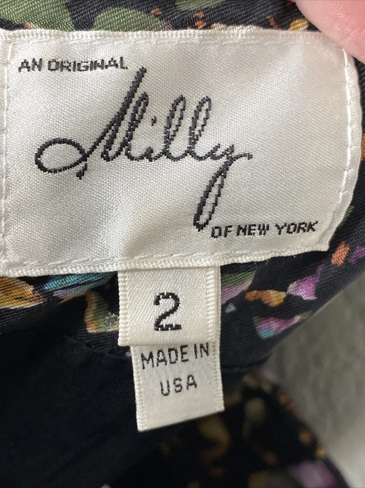 Vestido Vaina Milly of New York Talla 2 Seda Multicolor con Escote Asimétrico Foto 4 de 4