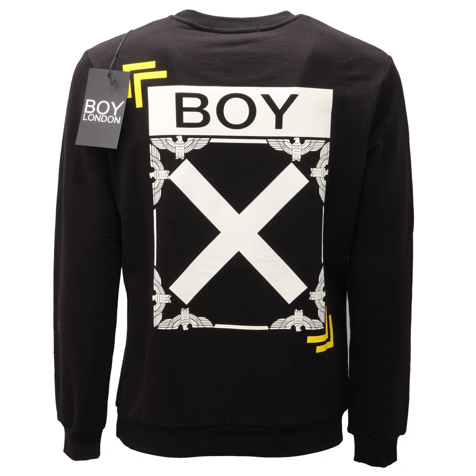3087AE felpa uomo BOY LONDON cotton black print sweatshirt man - Photo 2/4