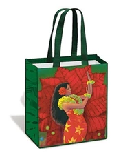 Hawaiian Eco Tote Shopping Bags Island Hula Girl Lei Hawaii Farms Market Islands