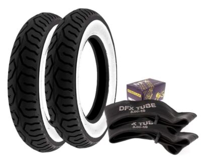 Reifen Set SAVA Mitas B12 3.00-10 Weißwand 2 Stück für VESPA Classic 50 S N PK