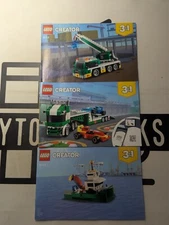 LEGO Creator 31113 Race Car Transporter 3 Instruction Manuals Only! No Bricks!