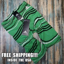 NEW  44 RETAIL BOYS ADIDAS JAMMER SIZE 24 GREEN  BLACK Stripes 428