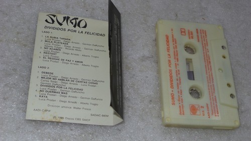 SUMO - CASSETTE "DIVIDIDOS POR LA FELICIDAD 1985" ORIGEN ARGENTINA !!! - Picture 2 of 7
