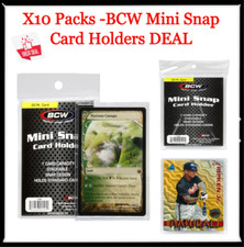 X10 BCW Mini Snap Trading Card Holders 2½" x 3½ Clear Stackable Snap Design DEAL