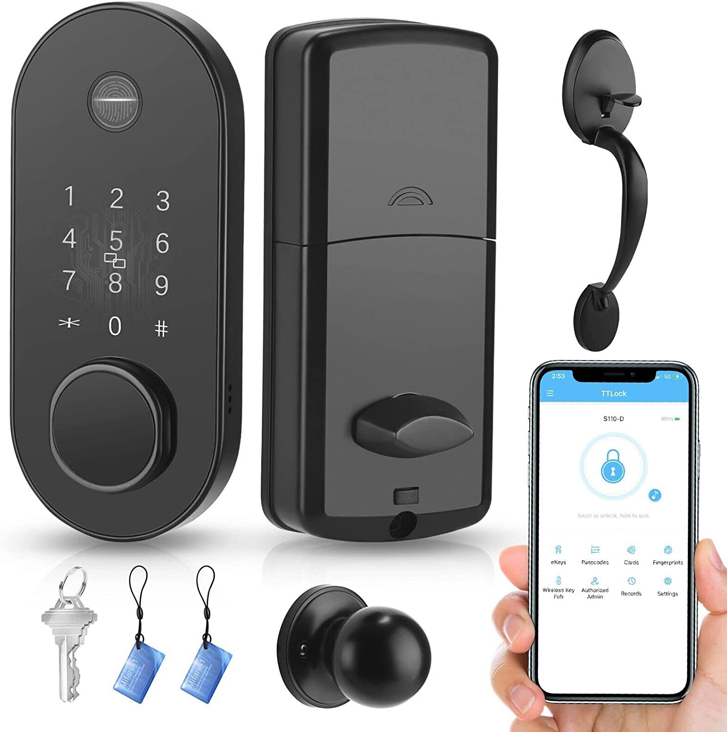 Smart Keyless Entry Deadbolt Lock Set – 5-in-1 Keypad Electronic Door Lock  -image