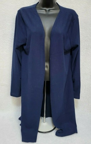American City Wear Womens Cardigan Sweater Shirt Top Blouse Size 2X Blue