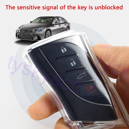 For Lexus ES LS UX LX 2017-2025 Transparent Key Fob Cover Thin Light Case Shell - Picture 4 of 11