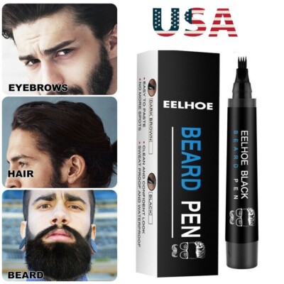Waterproof Beard Filling Pen Kit Moustache Engraving Styling Eyebrow Brush Tool