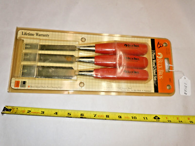 Buck Bros (3) Piece Wood Chisel Set No. 40427, 1/2'', 3/4'' & 1'' Width of cut, USA