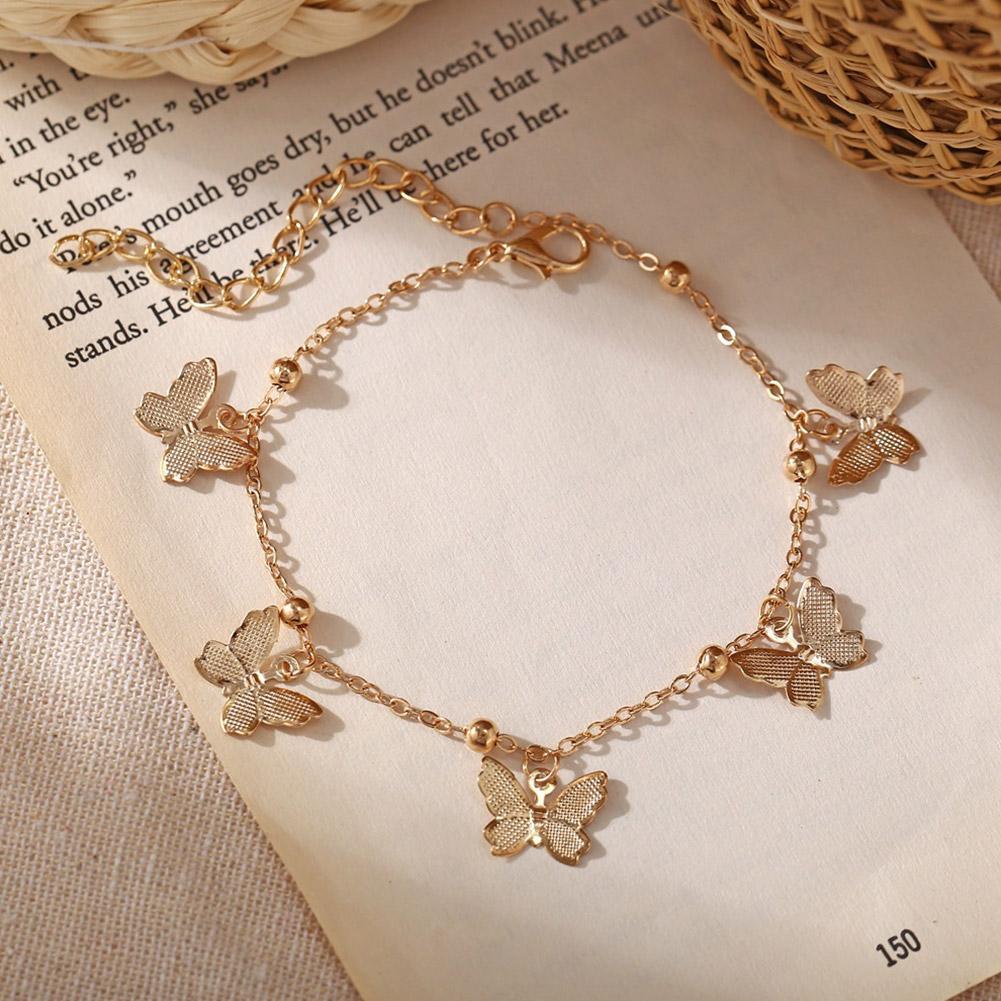 Anklet Butterfly Gold Chain Ladies Girls Women Ankle Summer Gift Bracelet n A0Y0-image
