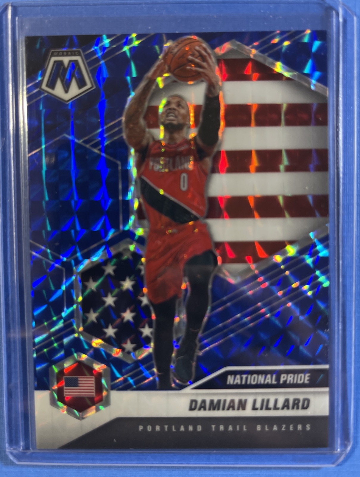 2020 Panini Mosaic #246 Genesis Prizm USA Damian Lillard /99