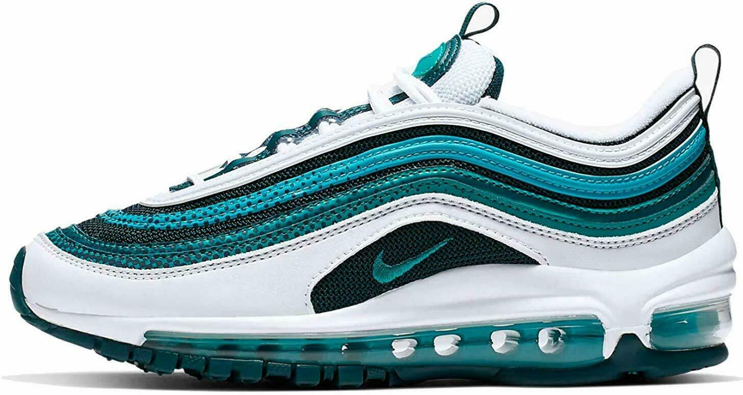 white pink and teal air max 97