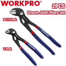 WORKPRO 2 Piece Groove Joint Pliers Set 7" 10" Fast Adjustable Water Pump Pliers