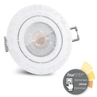 RW-2 Einbauleuchte Led Flach Weiß & Rund IP44 Inkl Fourstep Modul 5W Neutralweiß