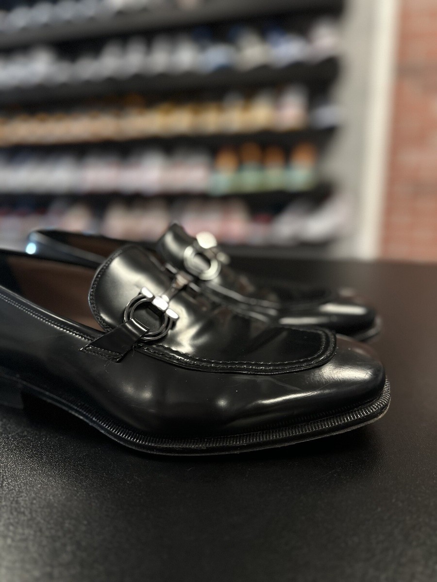 NEW SALVATORE FERRAGAMO Seattle Men's 725252 Black Shoe Size 7.5