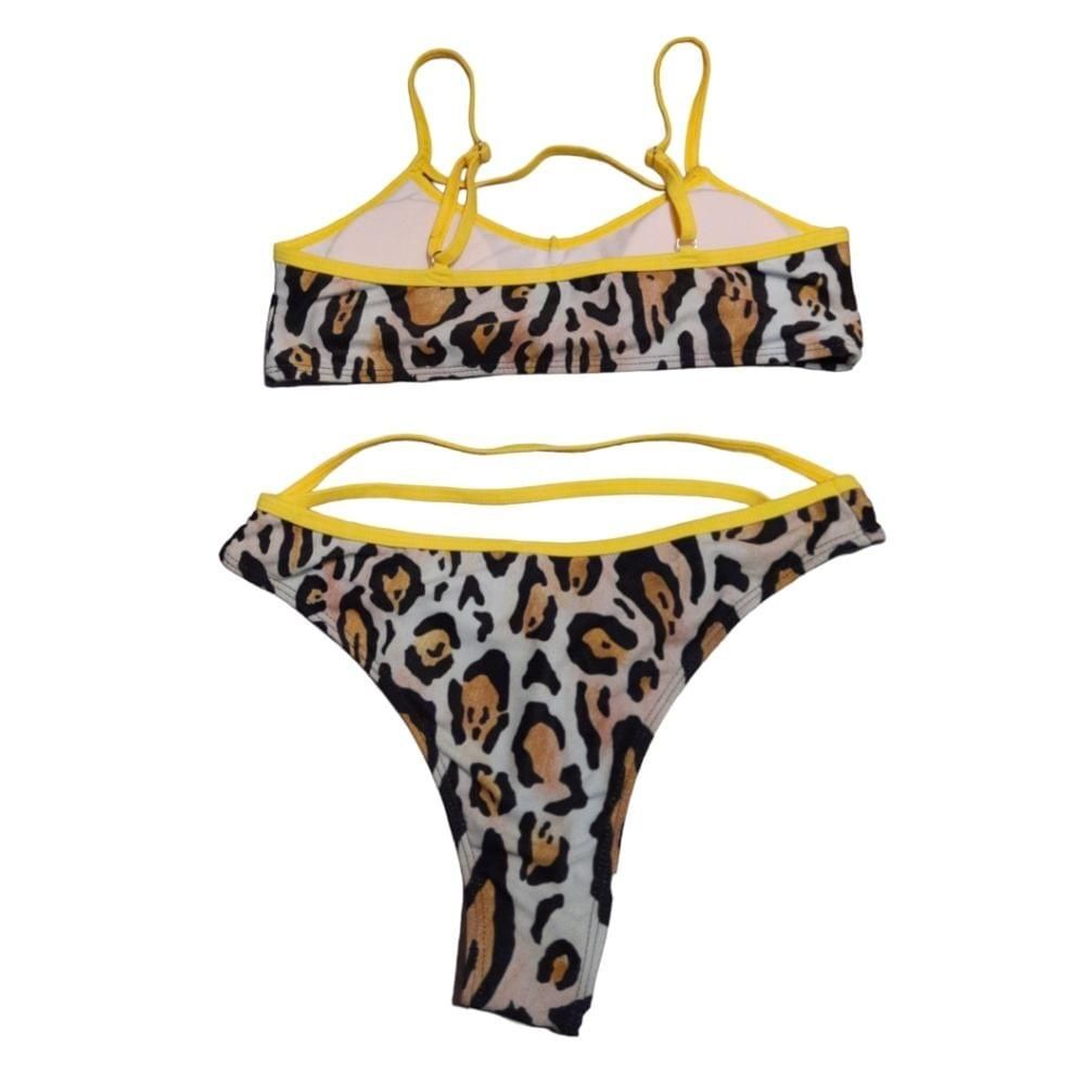 Leopard Print Bikini Set Size Medium - image 3