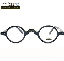  LOT OF 2  MIASTO SMALL MINI OVAL ROUND READERS READING GLASSES 1.25 BLACK