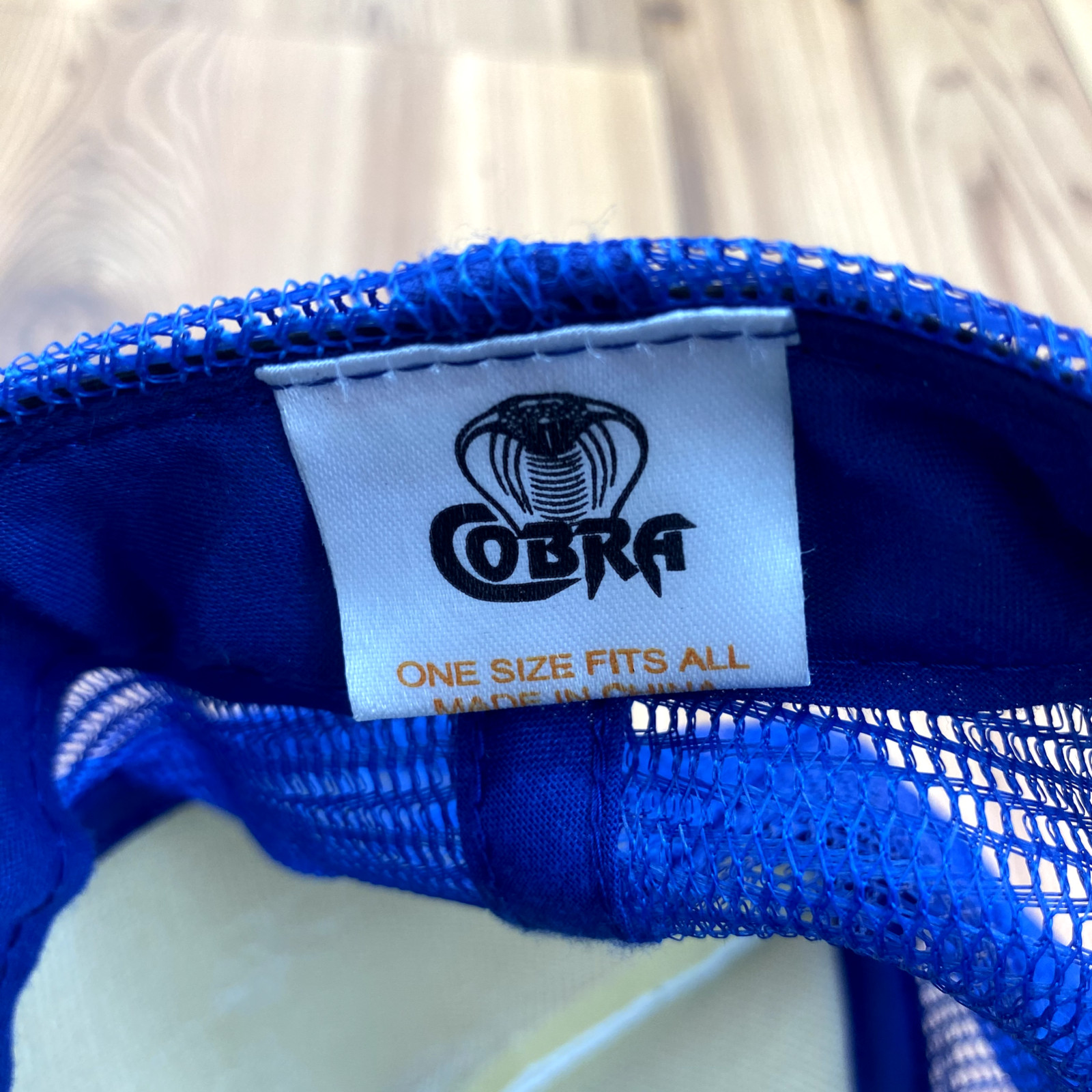 RARE Vintage Cobra Cap Blue Pine Tree Graphic Foam Tr… Gem