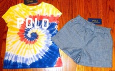 POLO RALPH LAUREN AUTHENTIC GIRLS ORIGINAL BRAND NEW 2Pc SHORTS SET Size 5, NWT