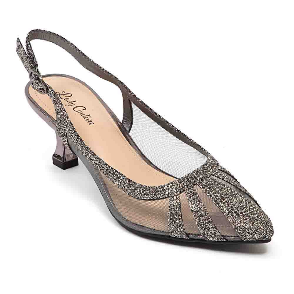 macy dress shoes for ladies Lady Couture Pewter Rhinestone Trimmed Slingback with 2.5